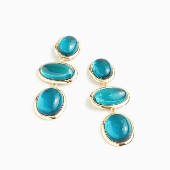 J. CREW GLASS CAB TRIPLE-DROP EARRINGS - Picture 8 of 8